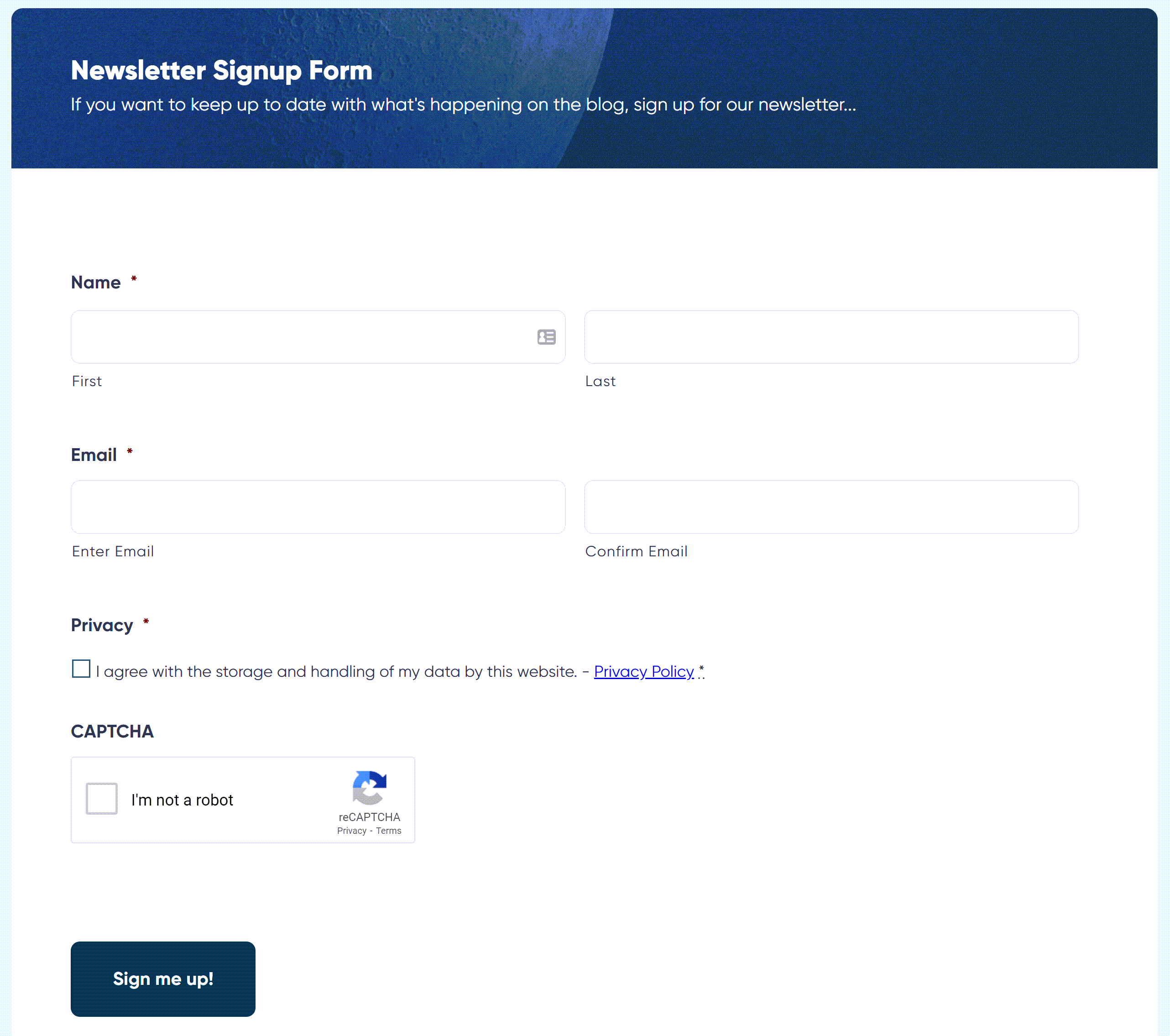 Newsletter Signup Form Template