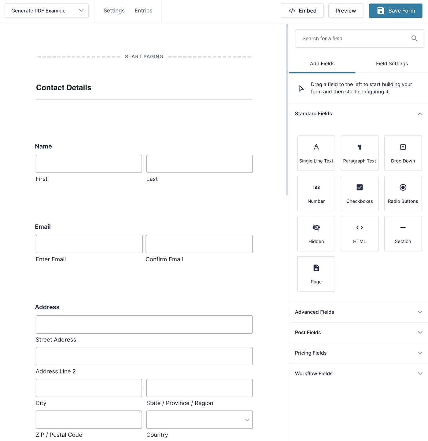Set up the basic form