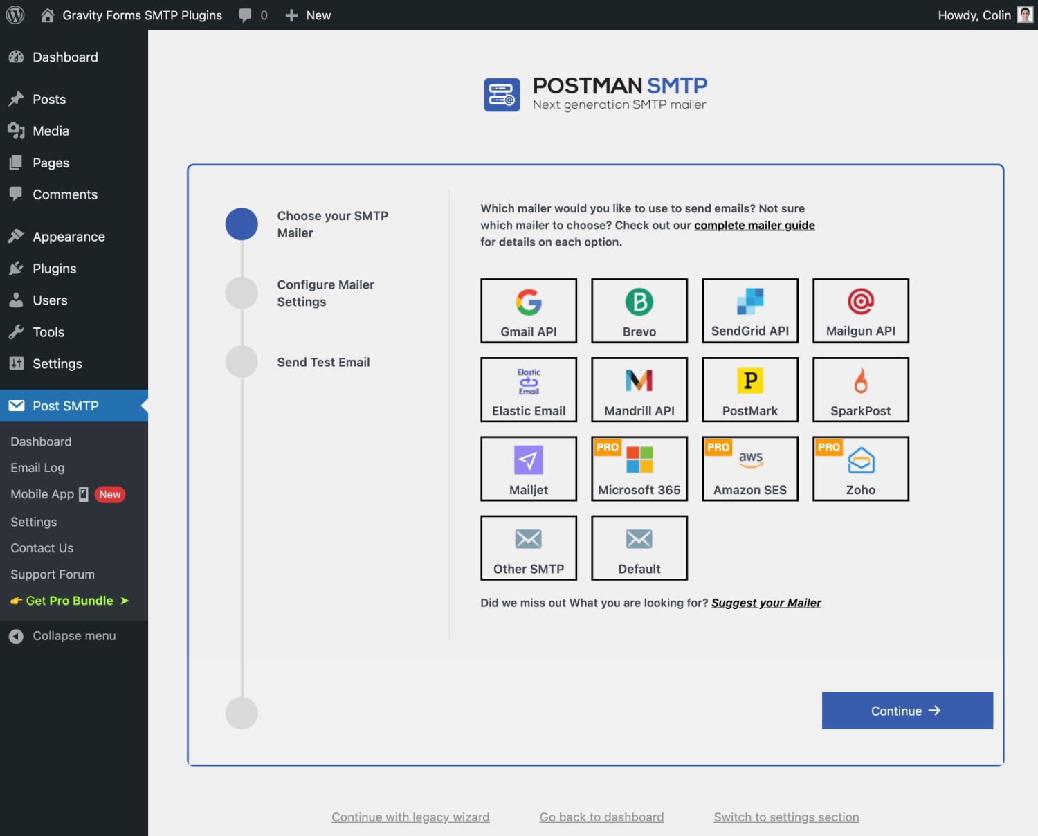 Post SMTP integrations