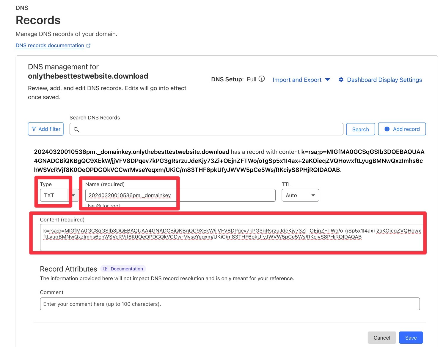 Adding Postmark DNS records to Cloudflare
