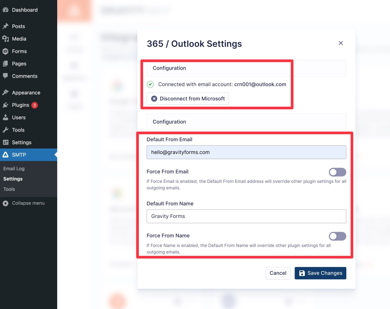 Configure from details